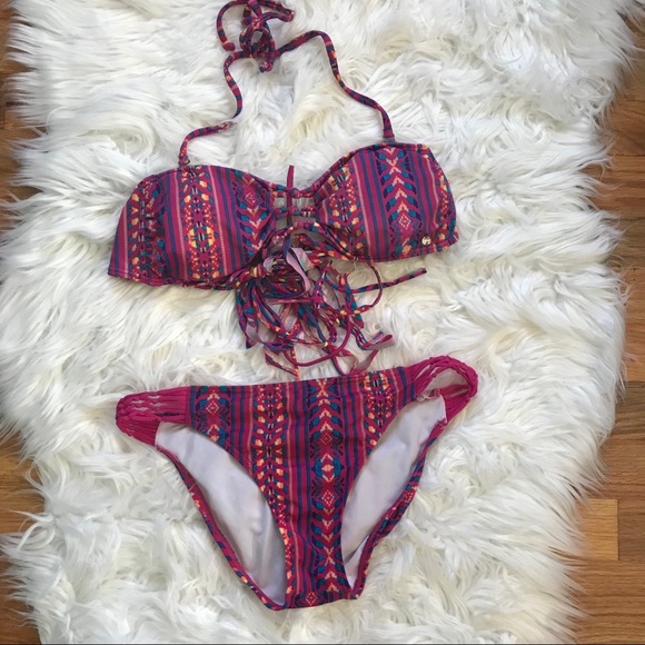 Billabong Other - Billabong Pink Aztec Print Boho Bikini
